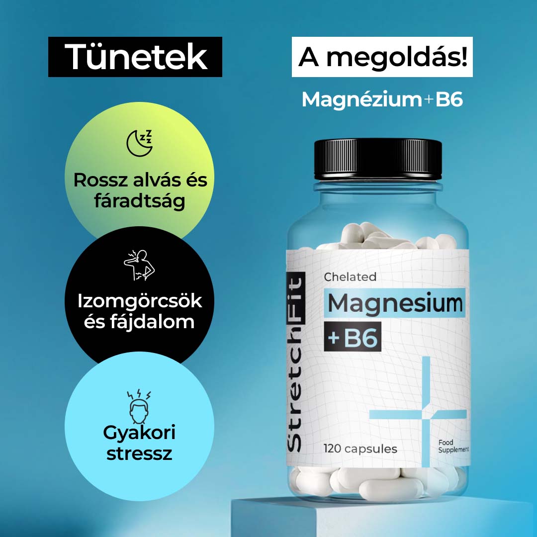 Kelátos Magnézium + B6 - StretchFit™ 120 kapszula